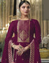 Trendy Traditional Party Wear Salwar Suit Purple Viscose Silk Pant Straight Close-up View